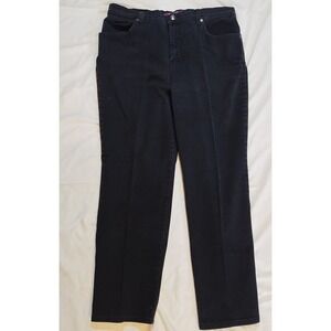 Gloria Vanderbilt Black Denim Jeans‎ Size 16 Short High Rise Straight Leg